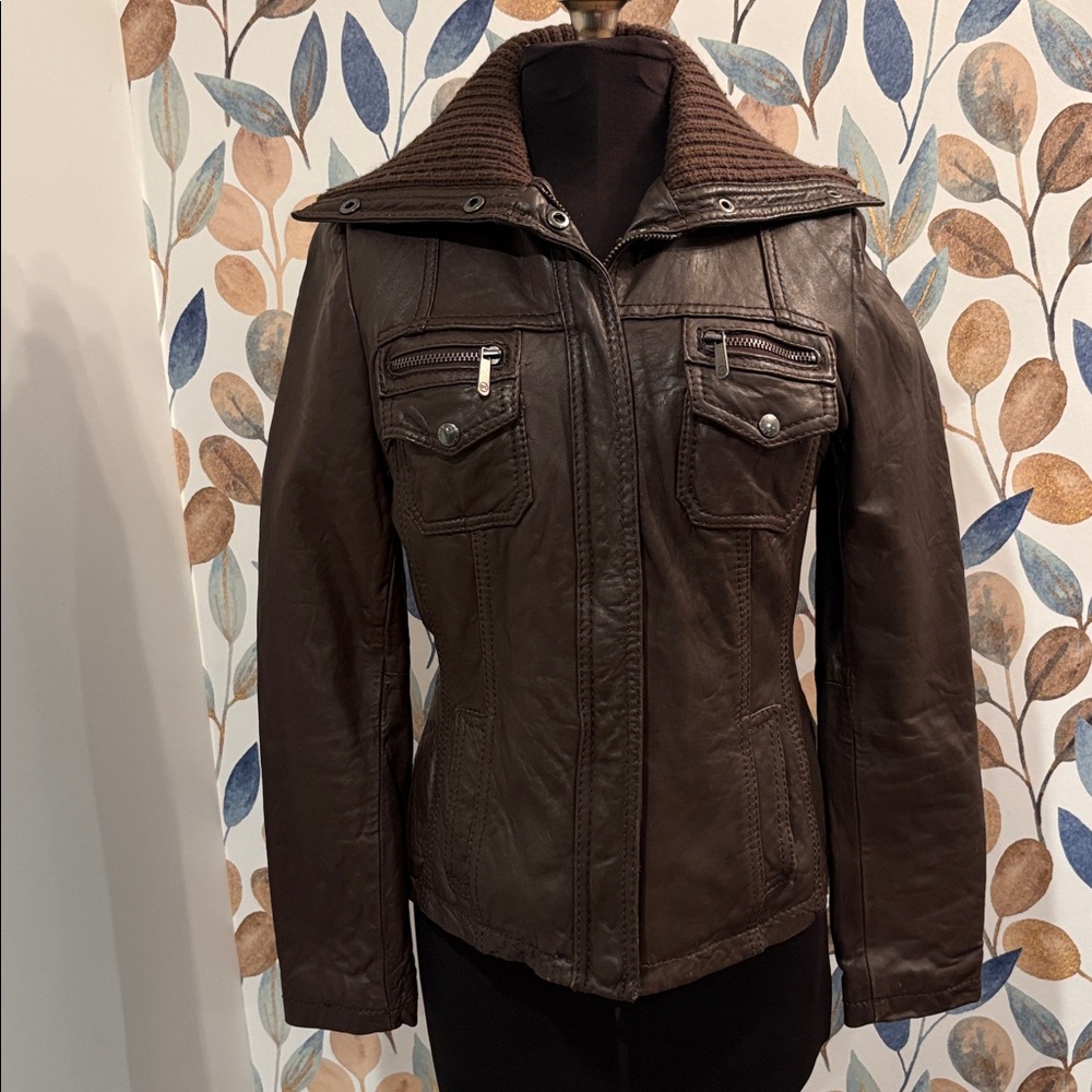 MICHAEL Michael Kors Brown Leather Jacket